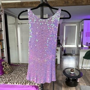 Purple Sequin Tank Top